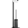Black Toilet Roller Holder with Brush Zack LINEA